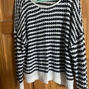 Maurices Black and White Striped Sweater
